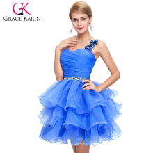 Grace Karin Ladies Organza Short Beaded One Shoulder Cocktail Dresses CL4589-5